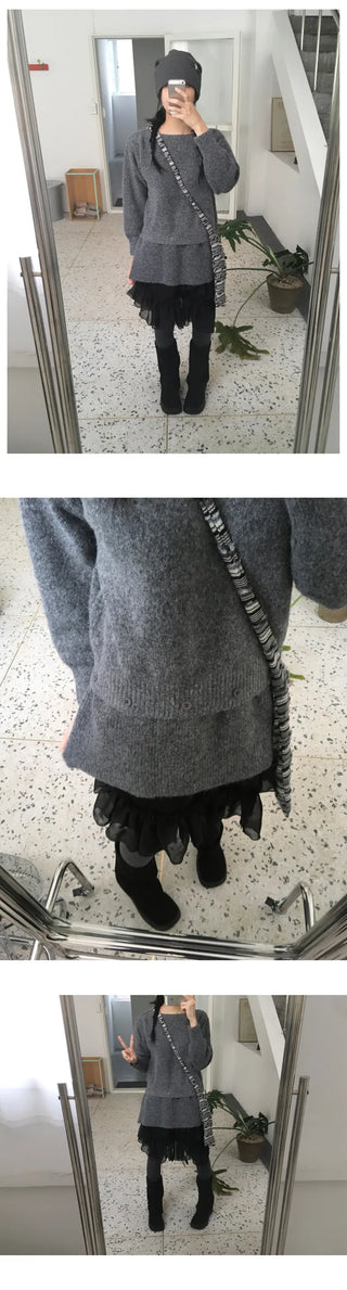 Layered ruffle knit