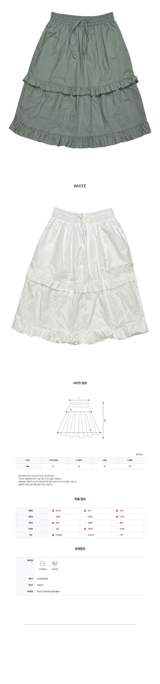 Cotton tiered skirt