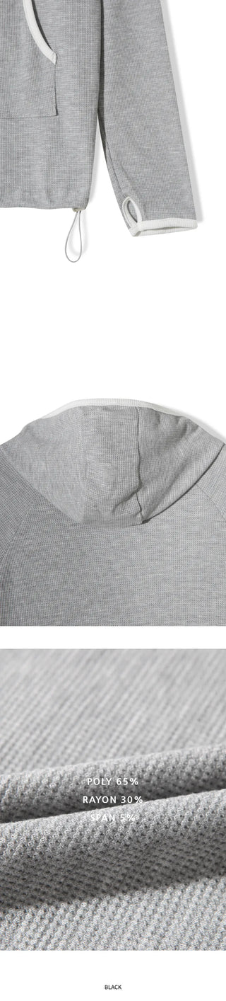 (3 colors) Waffle Hooded Hoodie