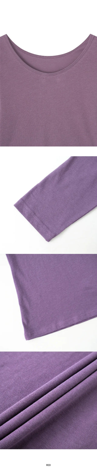 [5 colors] Soft Layered 7/8 Sleeve T-Shirt