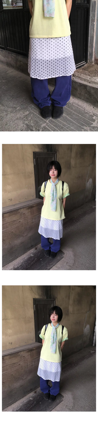[3 colors] Polka Dot Skirt