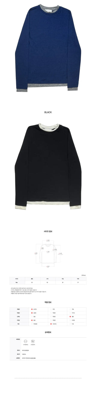 [4 colors] Layered Color T-shirt