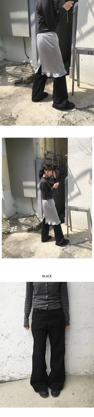 Wide bootcut chino pants