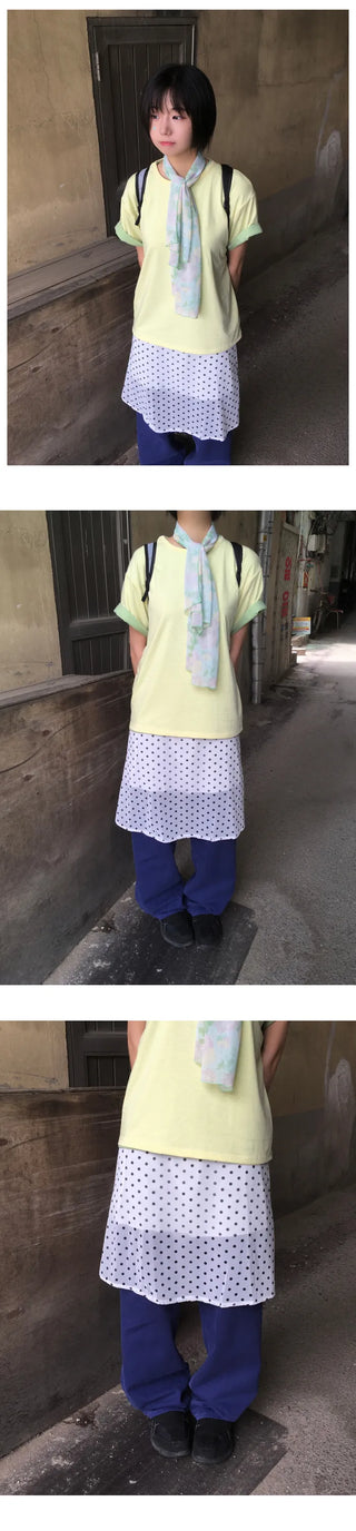 [3 colors] Polka Dot Skirt