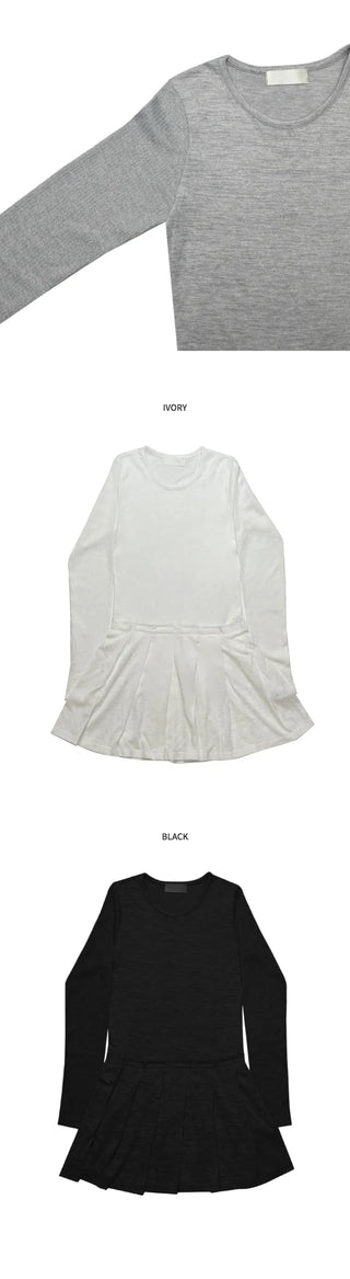 (3 colors) Pleated dress