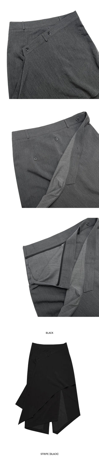 Layered Asymmetrical Long Skirt
