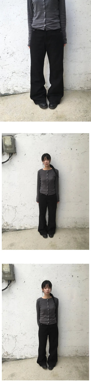 Wide bootcut chino pants