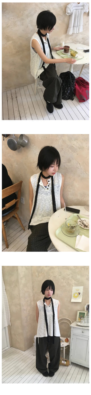 [4 colors] Lace Ribbon Scarf