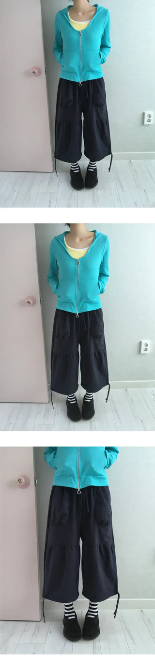 [2 colors] Shirred Pants