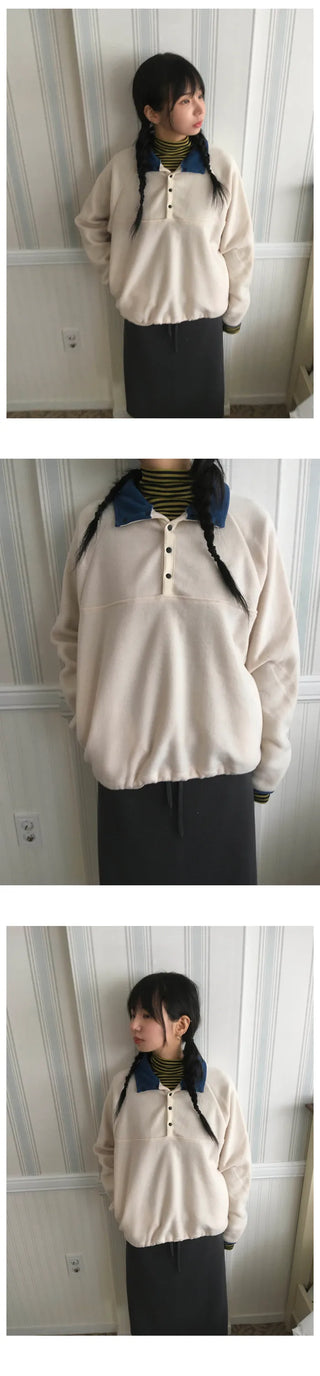 (4 colors) High-neck T-shirt