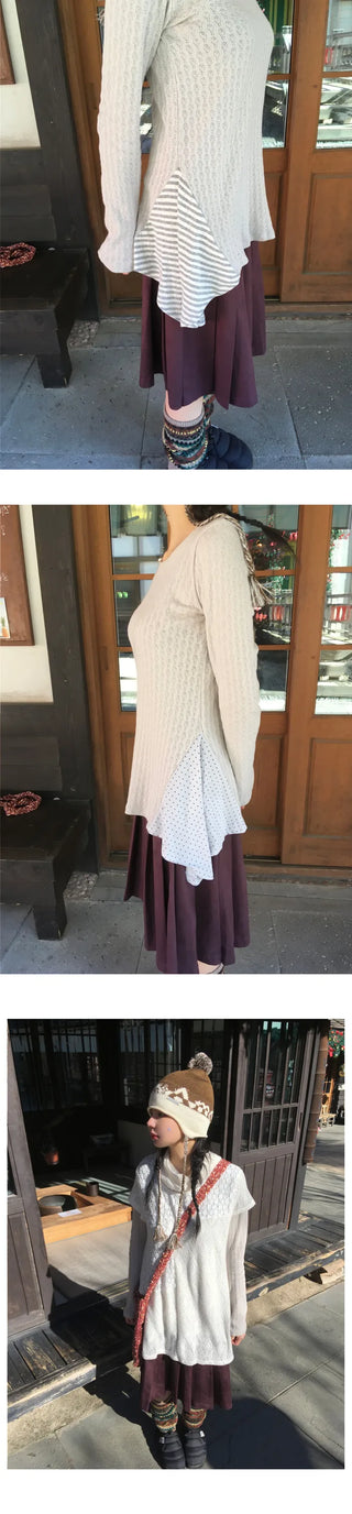 (3 colors) Long-length basic T-shirt