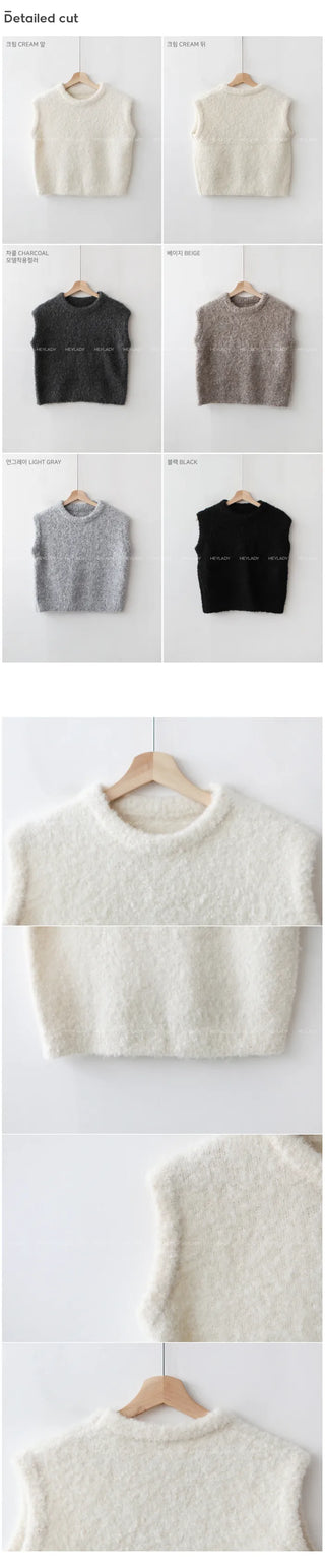Boucle knit vest