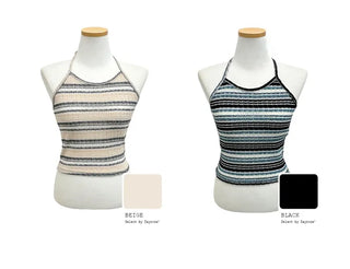 Halter neck knit sleeveless top (2 colors)