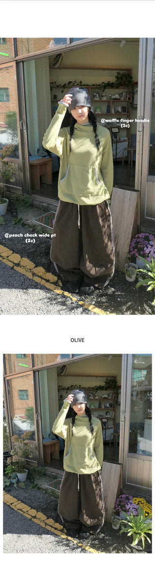 (3 colors) Waffle Hooded Hoodie