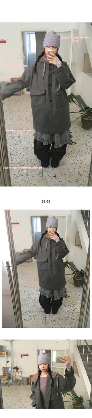Strappy hooded coat (