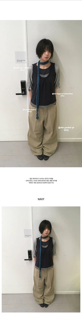 [2 colors] Layered Sleeveless