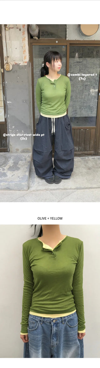 [7 colors] Layered T-shirt