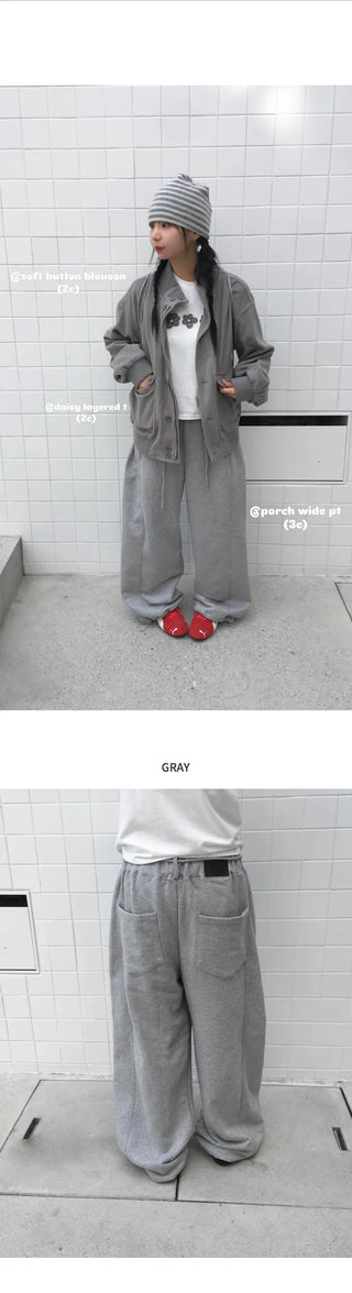 Slit wide pants (3c)