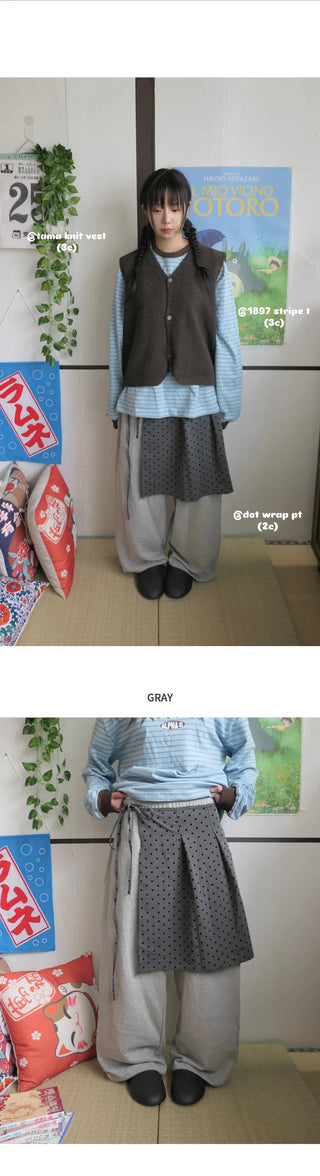 Dot wrap pants