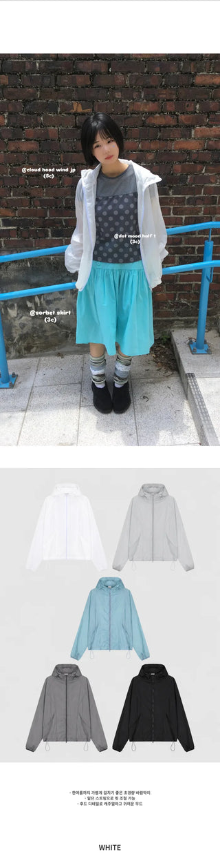 [5 colors] Hooded Windbreaker