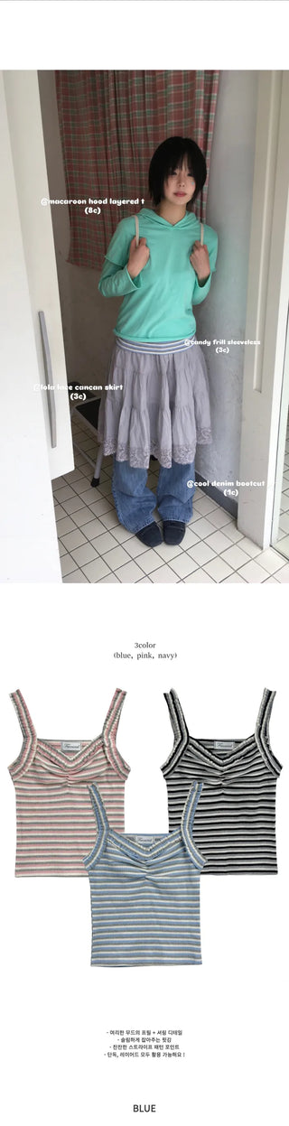 (3 colors) Frilled Sleeveless