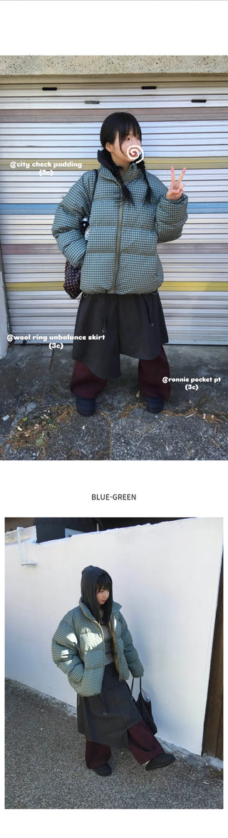 (3 colors) Checkered Down Jacket