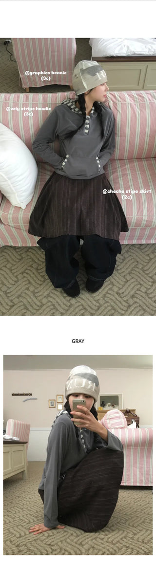 (3 colors) (3 colors) Striped Hoodie