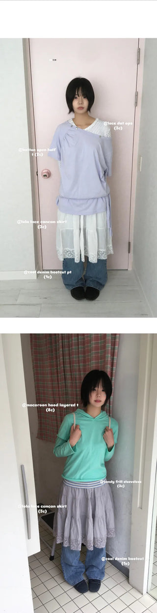 Washed bootcut denim pants