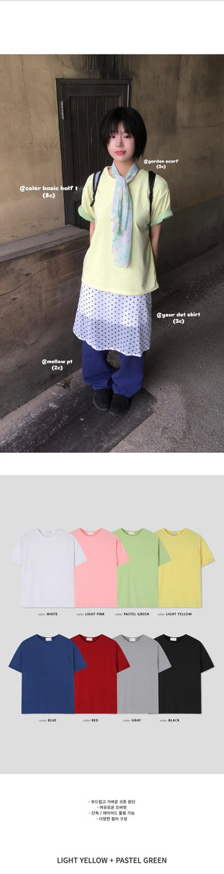 [8 colors] Plain T-shirt