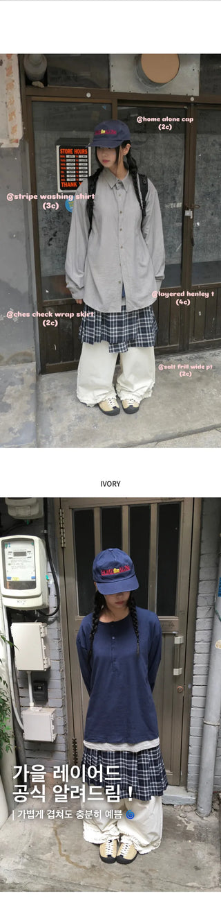 (2 colors) Frill Wide Pants