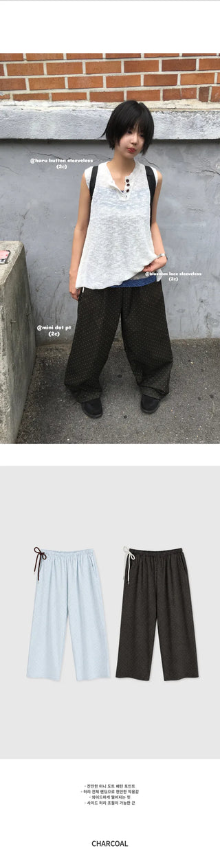 [2 colors] Mini polka dot pants