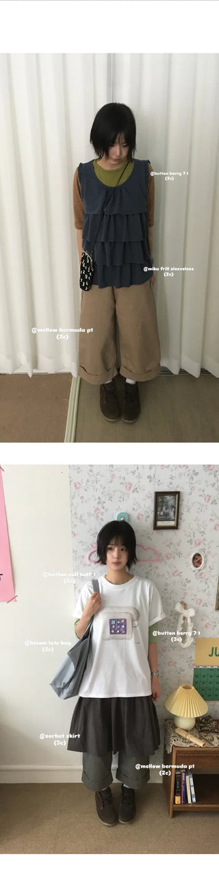 [2 colors] Bermuda shorts