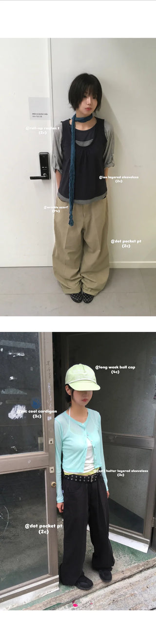 [2 colors] Dot Pocket Pants