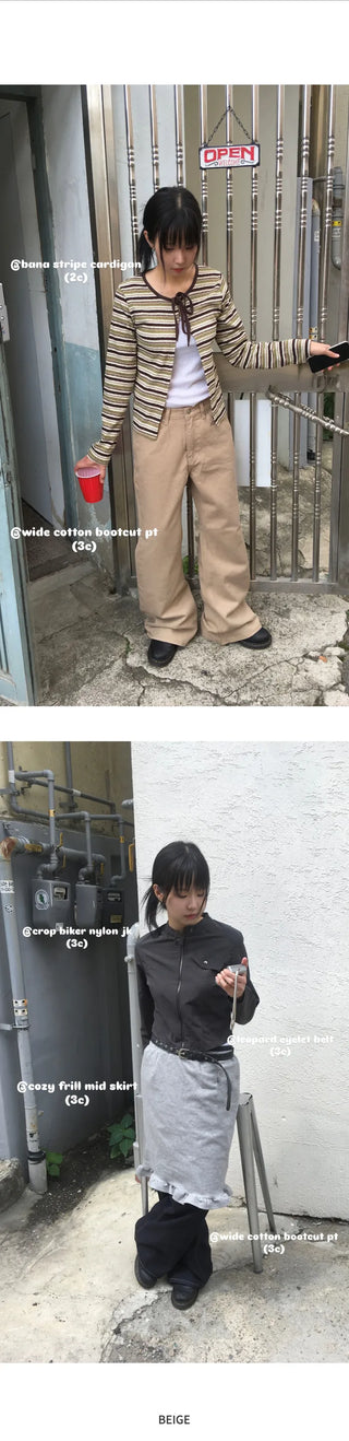 Wide bootcut chino pants