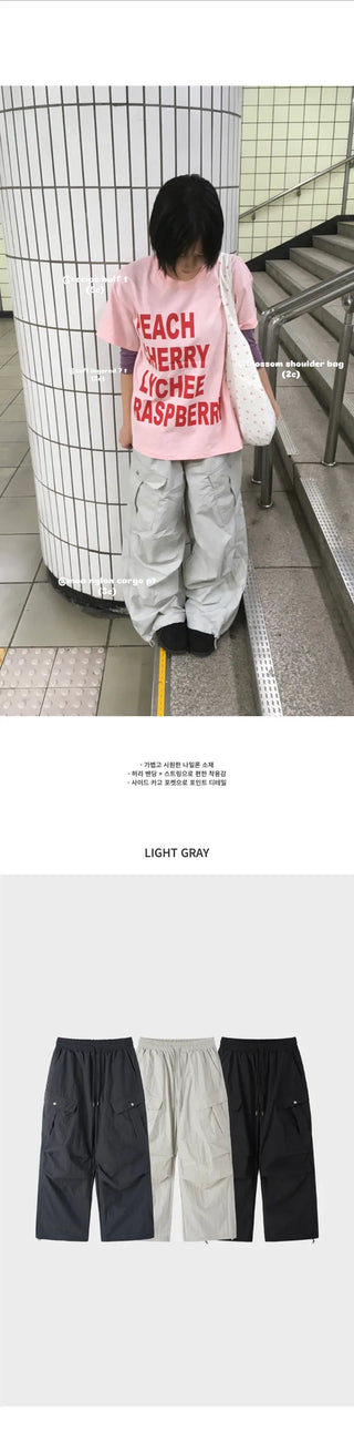 [3 colors] Nylon Cargo Pants