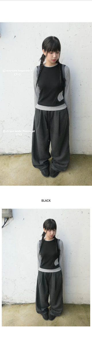(2 colors) Layered T-shirt