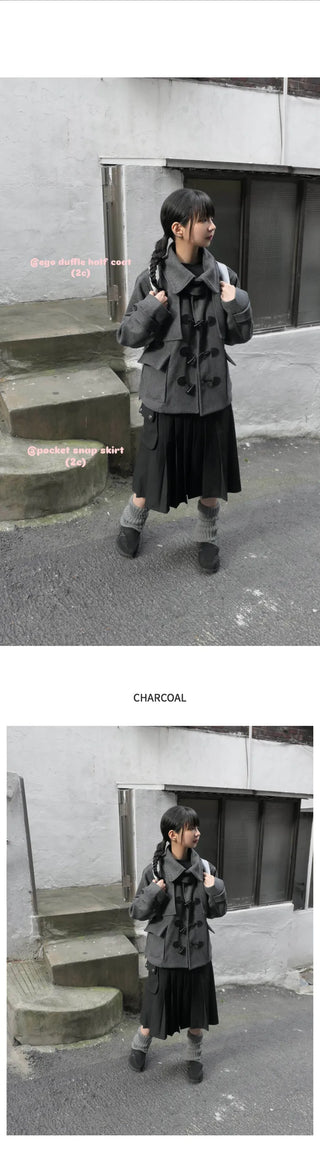 Big Collar Half Duffle Coat (2c)