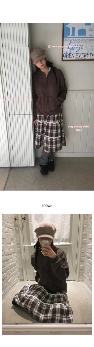 (3 colors) Checkered Mini Skirt