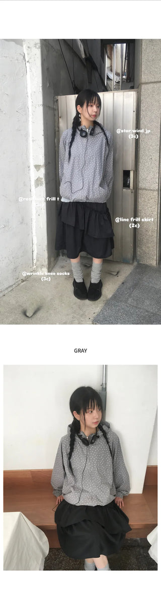 Star-patterned mountain parka with drawstring