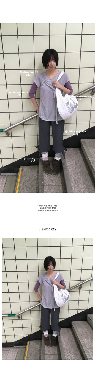 [3 colors] Strap T-shirt