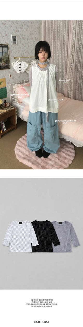 [3 colors] Polka Dot 7/8 Length Pants