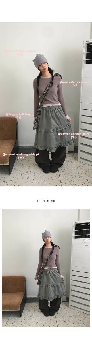 Cotton tiered skirt