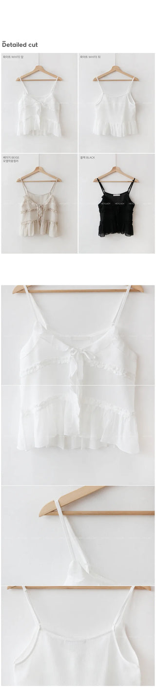Frilled chiffon bustier