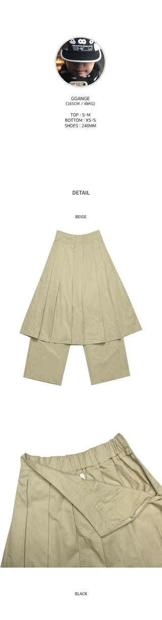 (2 colors) Pleated Skirt