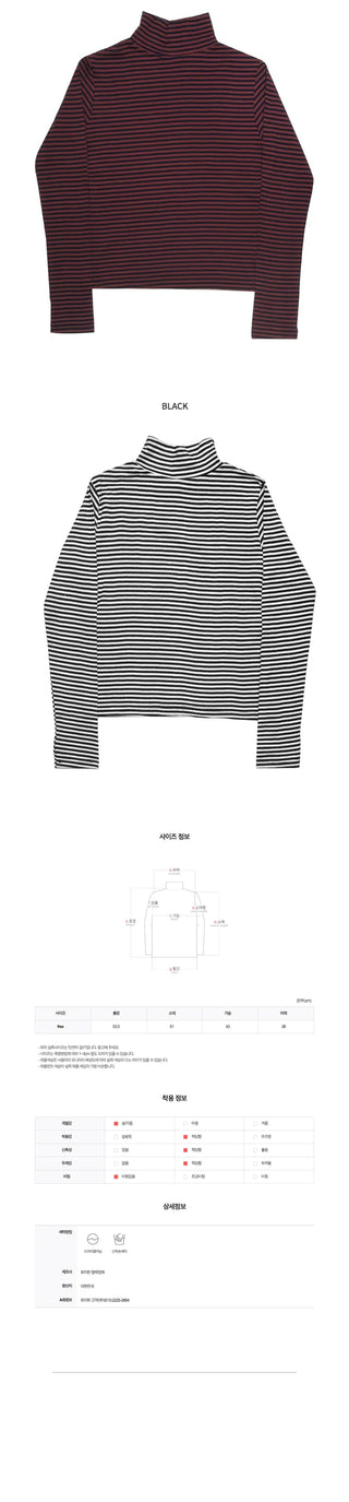(4 colors) High-neck T-shirt