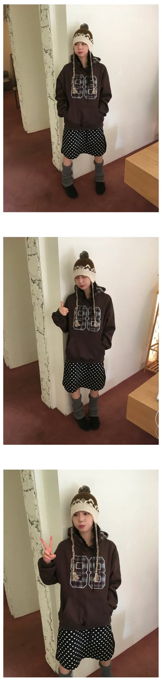 (3 colors) Polka dot fleece skirt