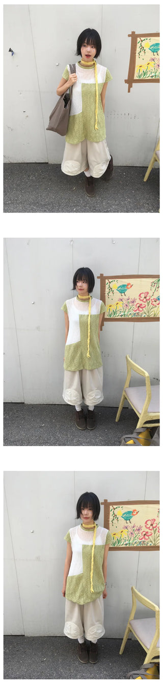 [3 colors] Corsage Lace T-shirt