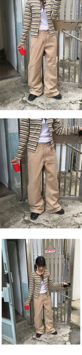 Wide bootcut chino pants