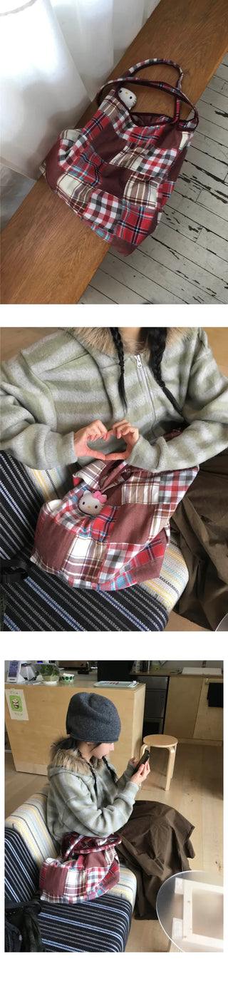 (2 color) Checkered bag