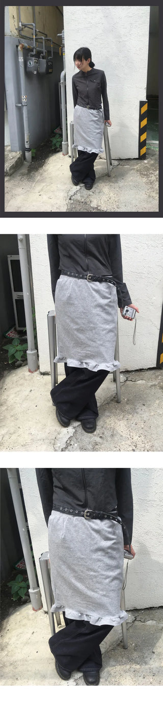Cozy Frill Midi Skirt
